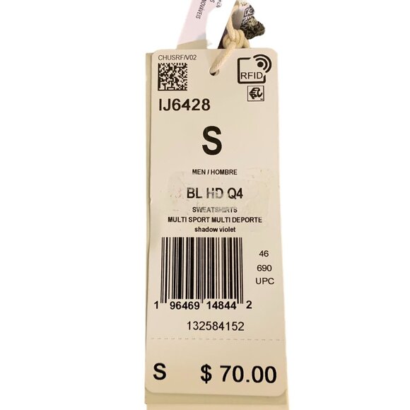 Adidas Mens Shadow Violet Hoodie Size S Regular Fit 100% Polyester - Picture 4 of 11